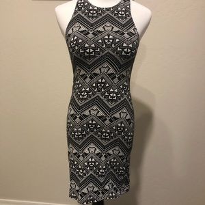 PINK Black White Tribal Sleeveless Dress Size XS